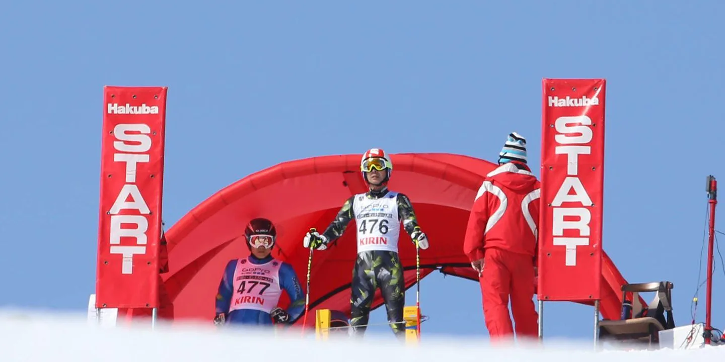 緊張マックス！大回転レースにて