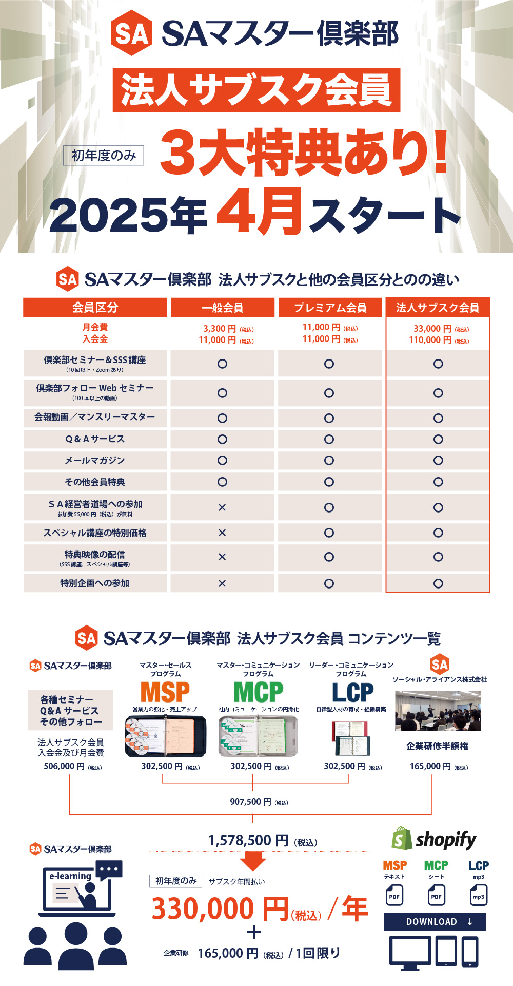 法人サブスク会員2025年4月スタート